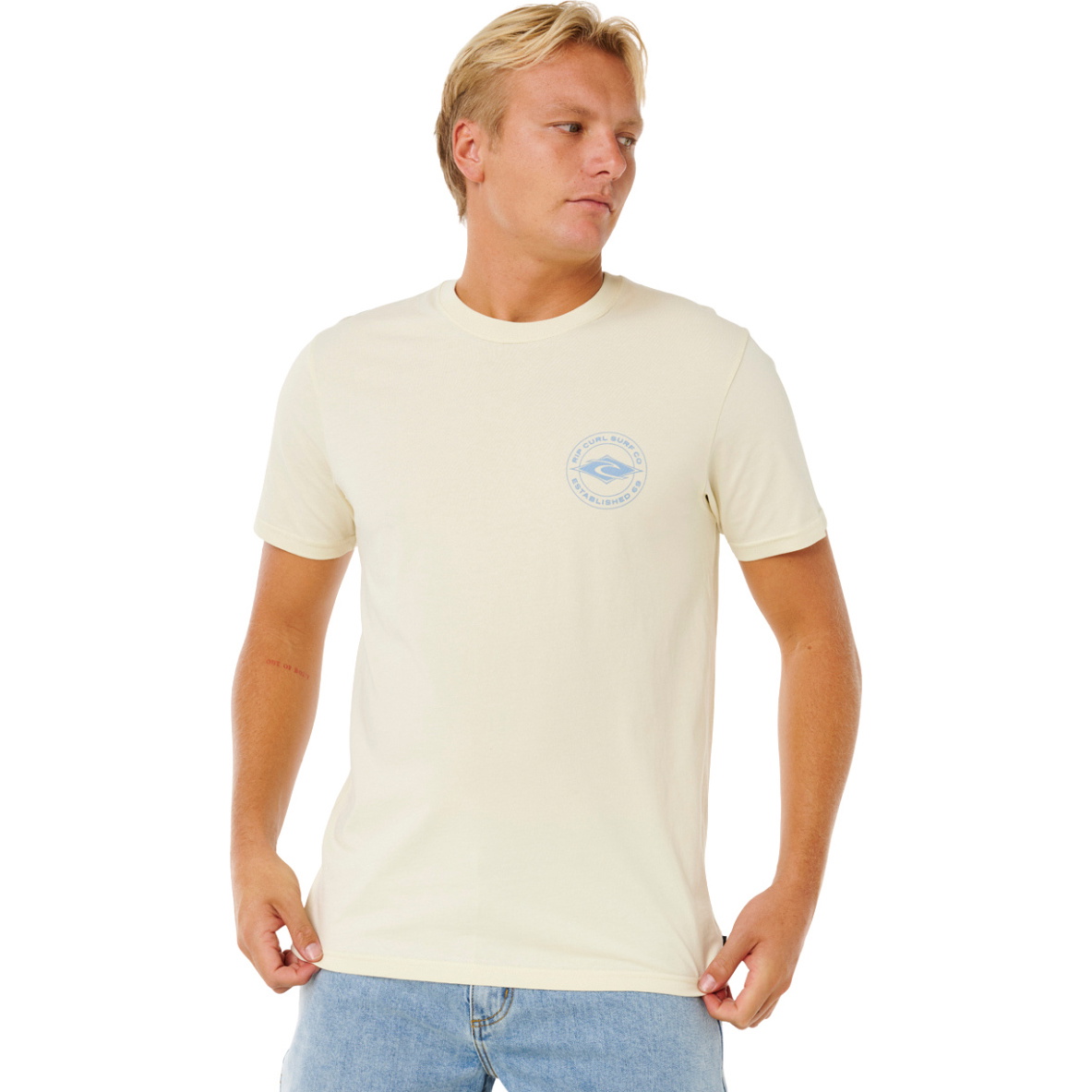 2026 Rip Curl Männer Staple Tee 0TQMTE - Lemon Ice